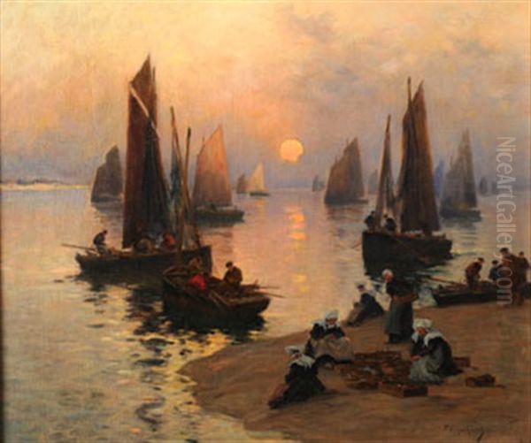 Retour De Peche Oil Painting by Fernand Marie Eugene Legout-Gerard