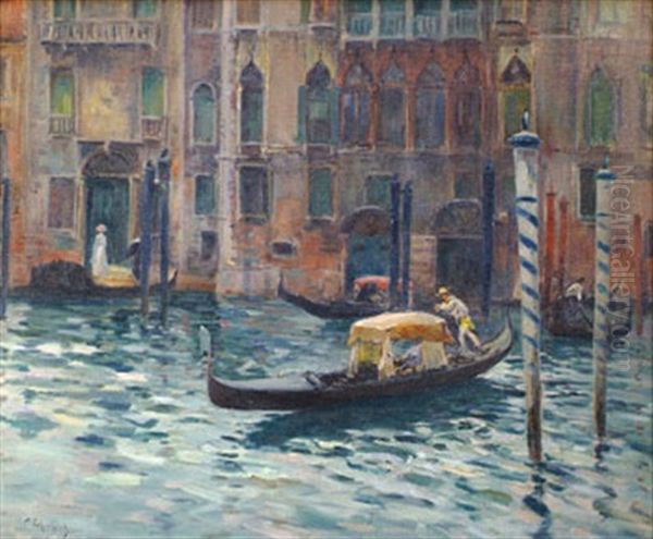 Venise, Le Gondolier Oil Painting by Fernand Marie Eugene Legout-Gerard