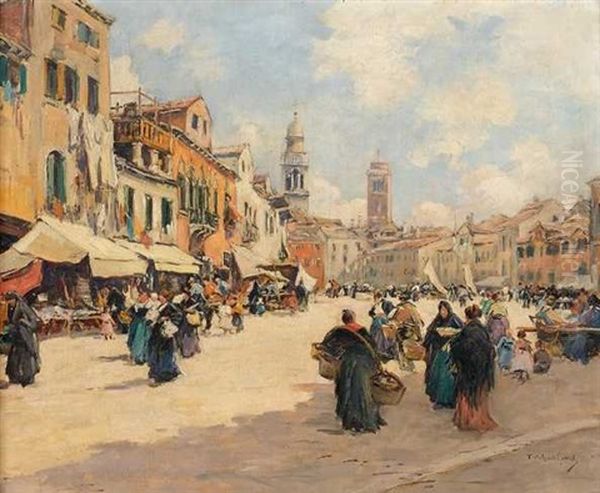 Un Marche A Venise Oil Painting by Fernand Marie Eugene Legout-Gerard