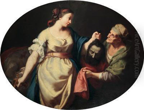 Samson And Delilah; Judith And Holofernes Oil Painting by Antonio Bellucci