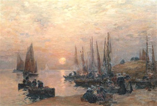 Cotriade, Soleil Couchant Oil Painting by Fernand Marie Eugene Legout-Gerard