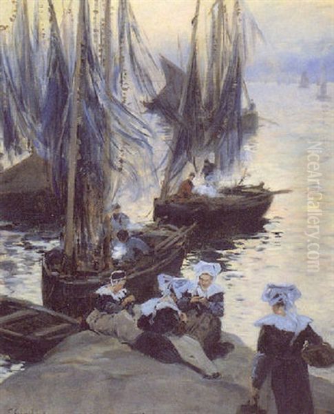 Retour De Peche Oil Painting by Fernand Marie Eugene Legout-Gerard