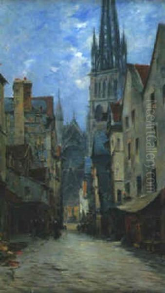 La Rue De L'epicerie Oil Painting by Fernand Marie Eugene Legout-Gerard