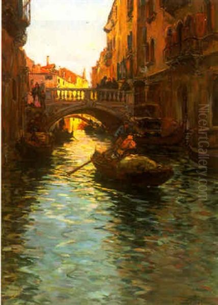 The Close Of Day, Venice Oil Painting by Fernand Marie Eugene Legout-Gerard