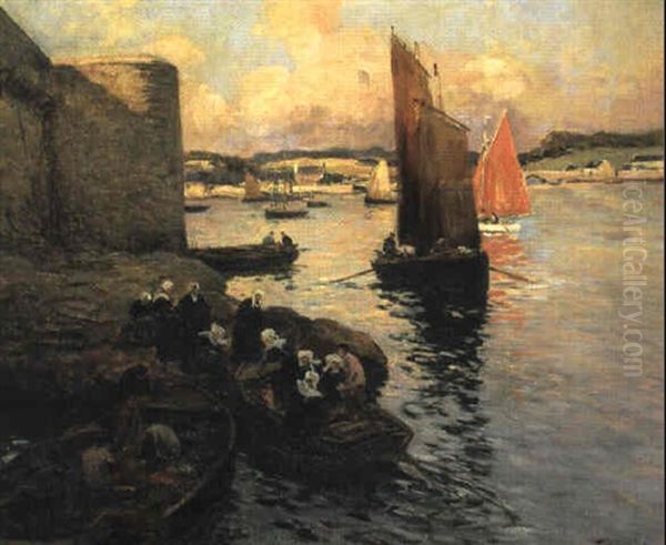 La Voile Orange Oil Painting by Fernand Marie Eugene Legout-Gerard