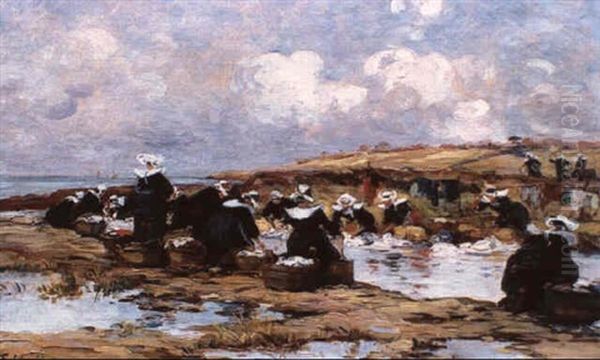 Lavoir Sur La Cote Pres De Concarneau Oil Painting by Fernand Marie Eugene Legout-Gerard