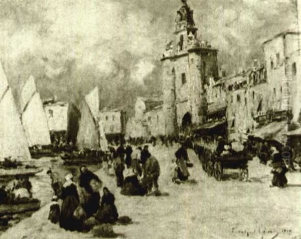 Le Port De La Rochelle Oil Painting by Fernand Marie Eugene Legout-Gerard