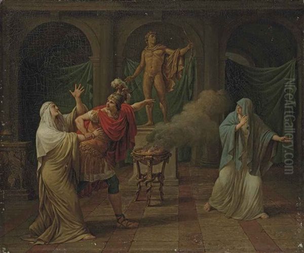 Alexander The Great And The Oracle Of Delphi Oil Painting by Pierre Nicolas Legrand de Lerant