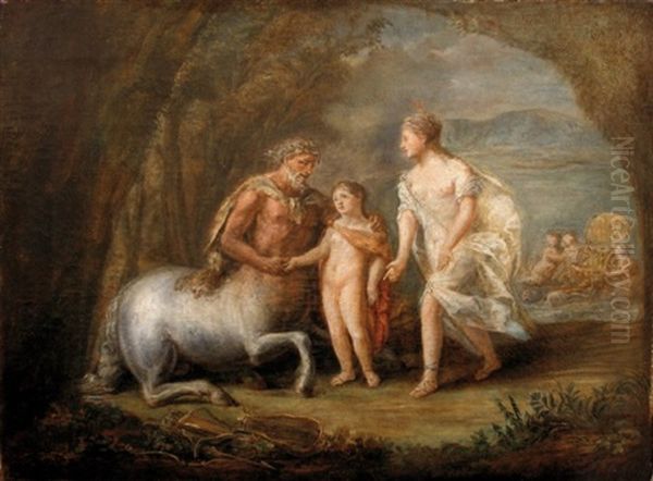 L'education D'achille Par Le Centaure Chiron Oil Painting by Pierre Nicolas Legrand de Lerant