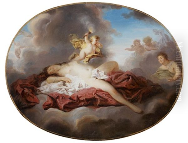 Venus Et Cupidon Sur Un Nuage Oil Painting by Pierre Nicolas Legrand de Lerant