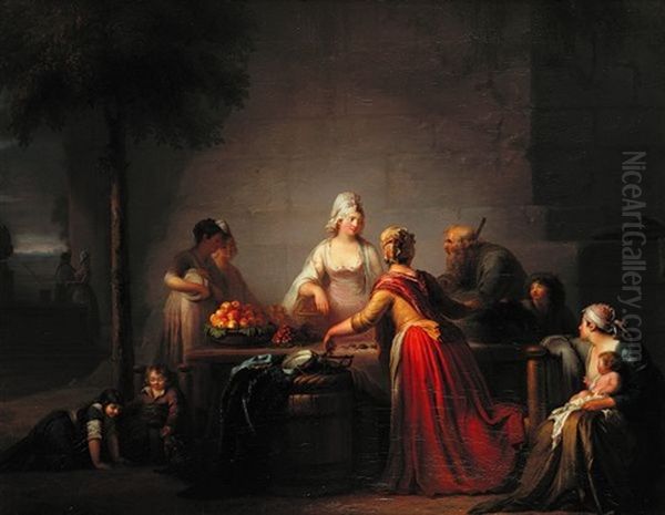 Une Scene De Marche Oil Painting by Pierre Nicolas Legrand de Lerant