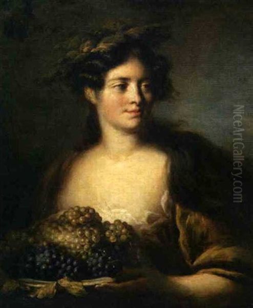 Frau Mit Trauben Oil Painting by Pierre Nicolas Legrand de Lerant