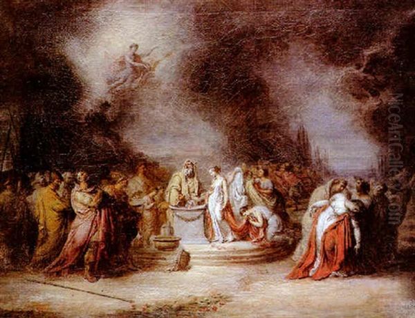 Le Sacrifice D'iphigenie Oil Painting by Pierre Nicolas Legrand de Lerant