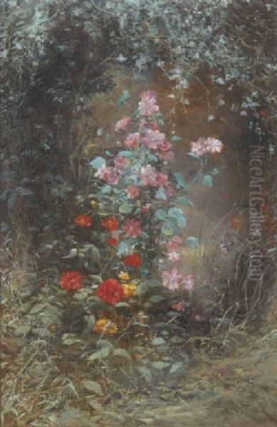 Skovbund Med Blomster Oil Painting by Jacques Theodore LeGrand