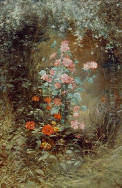 Skovbund Med Blomster Oil Painting by Jacques Theodore LeGrand