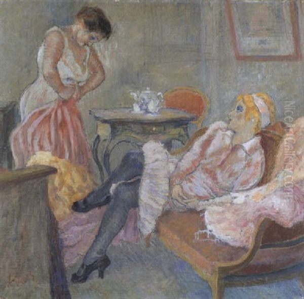 Les Deux Amies Oil Painting by Louis Auguste Mathieu Legrand