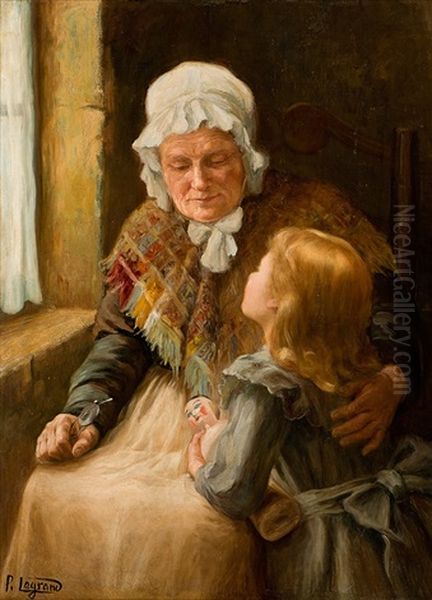 Grosmutter Und Enkelin Oil Painting by Paul Emmanuel Legrand