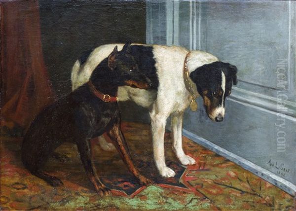 Two Dogs Oil Painting by Auguste Legras