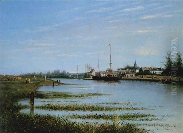 El Puerto De Touque Oil Painting by Frederic Legrip