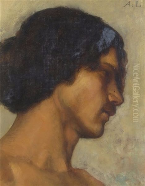 Head Study Of A Man Oil Painting by Alphonse Legros