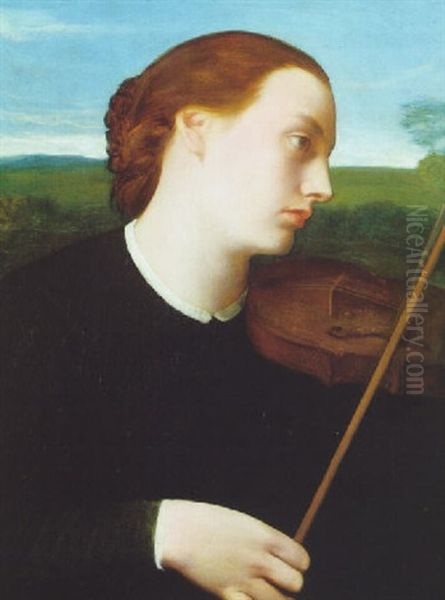 La Violiniste Oil Painting by Alphonse Legros