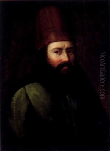 Portratt Av Turkisk Man Oil Painting by Carl Peter Lehman