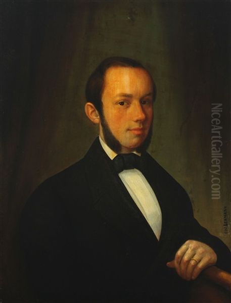 Portrait Of A Nobleman Oil Painting by Edvard Lehmann