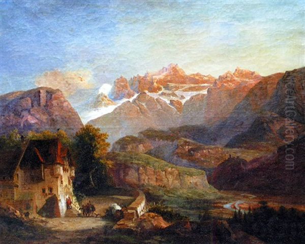 Paysage Montagneux Oil Painting by Henri Lehmann