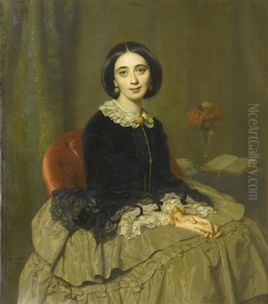 Portrait Der Signora Borghese Oil Painting by Rudolf W. A. Lehmann