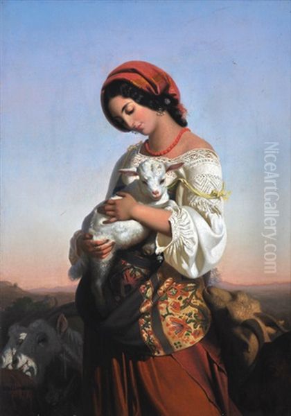 The Italian Shepherdess by Rudolf W. A. Lehmann