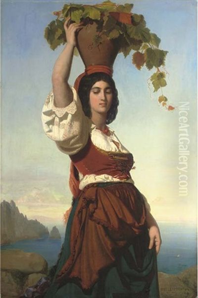 Neapolitan Beauty Oil Painting by Rudolf W. A. Lehmann