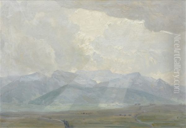 Nebelmeer Rigi Oil Painting by Wilhelm Ludwig Lehmann