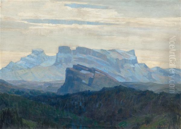 Glarnisch Oil Painting by Wilhelm Ludwig Lehmann