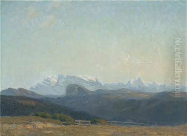 Abend An Etzelpasshohe Oil Painting by Wilhelm Ludwig Lehmann