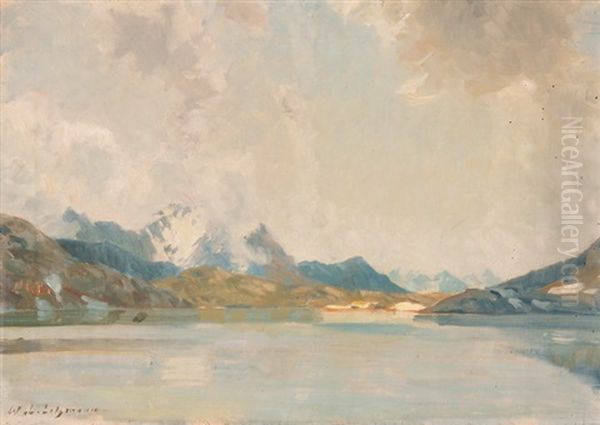 Lago Bianco Bernina Oil Painting by Wilhelm Ludwig Lehmann