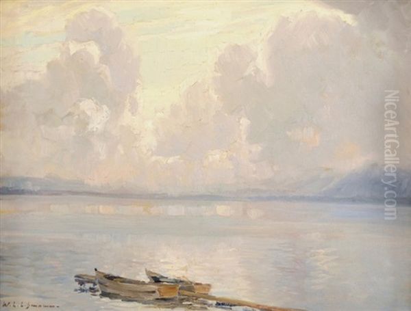 Wolken Uber Dem See Oil Painting by Wilhelm Ludwig Lehmann