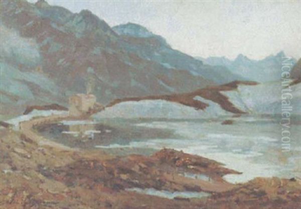 Berninasee Oil Painting by Wilhelm Ludwig Lehmann