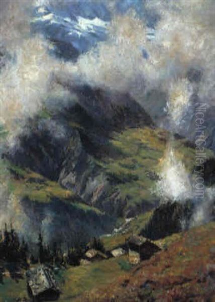 Sommertag Im Berner Oberland Oil Painting by Wilhelm Ludwig Lehmann