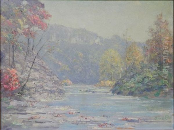 Landscape In Fall Oil Painting by Adam Lehr