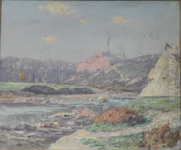 Landscape With Mill Oil Painting by Adam Lehr