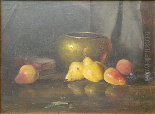 Still Life Of Pears Oil Painting by Adam Lehr