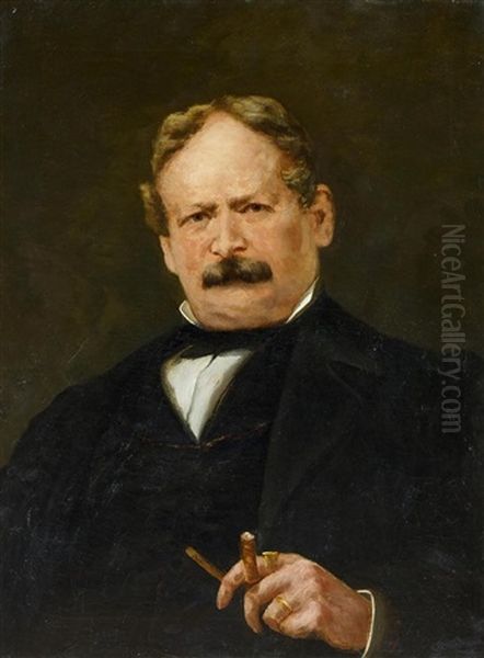 Portrait Des Theodor Hartzheim (1806-1870) Oil Painting by Wilhelm Maria Hubertus Leibl