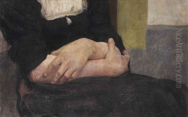 Hands Oil Painting by Wilhelm Maria Hubertus Leibl