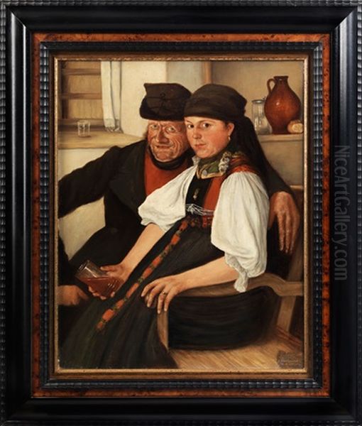 Das Ungleiche Paar Oil Painting by Wilhelm Maria Hubertus Leibl