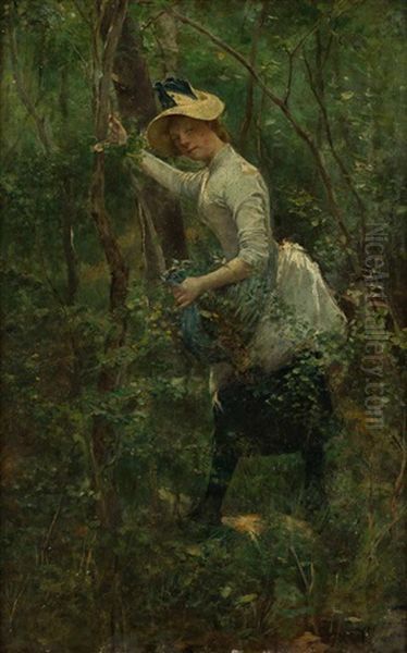 Joven En El Bosque Oil Painting by Wilhelm Maria Hubertus Leibl