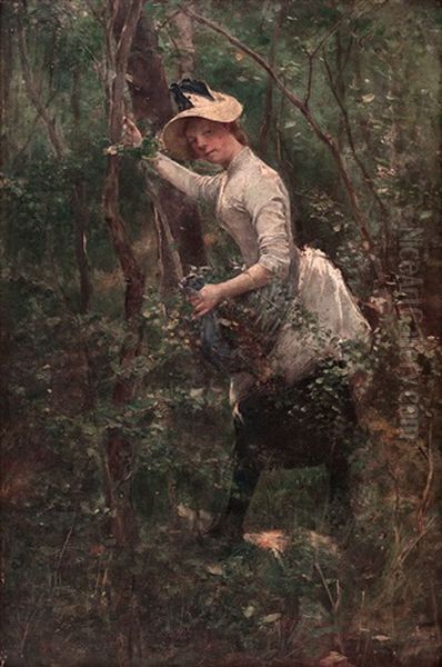 Joven En El Bosque Oil Painting by Wilhelm Maria Hubertus Leibl