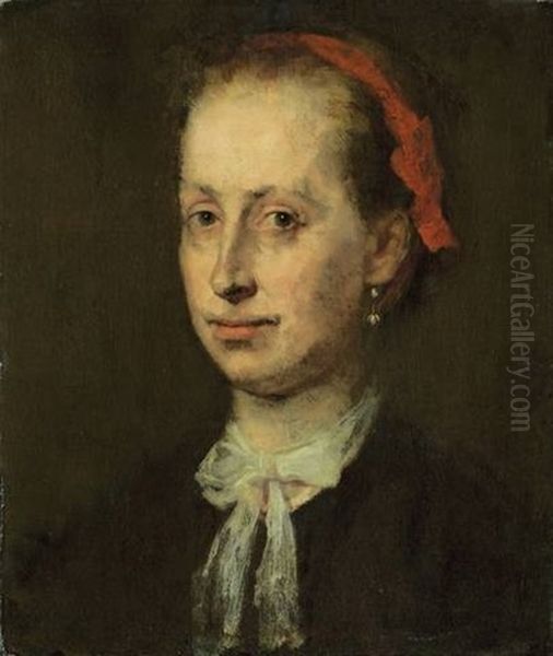 Bildnis Der Bankiersgattin Regina Schoenlin Oil Painting by Wilhelm Maria Hubertus Leibl