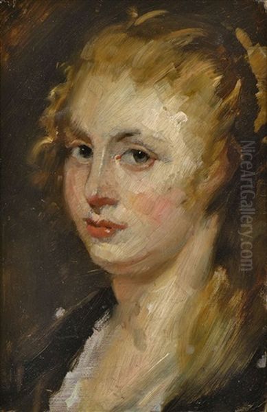 Bildnis Einer Frau Mit Geflochtenem Blonden Haar Oil Painting by Wilhelm Maria Hubertus Leibl