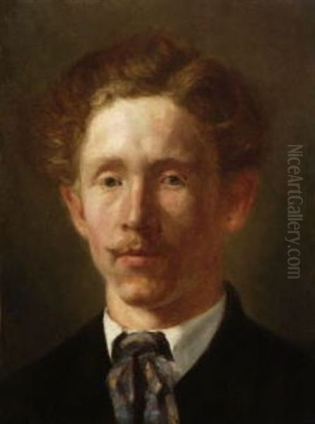 Bildnis Eines Jungen Mannes Oil Painting by Wilhelm Maria Hubertus Leibl