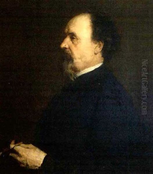 Bildnis Des H. J. Hartzheim Oil Painting by Wilhelm Maria Hubertus Leibl